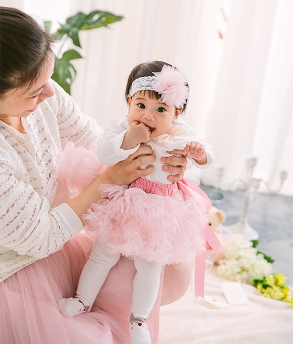 Cherry Pink Tulle+TUTU - Mom & Baby 櫻花粉紅紗裙+澎澎裙母女裝 第1張的照片