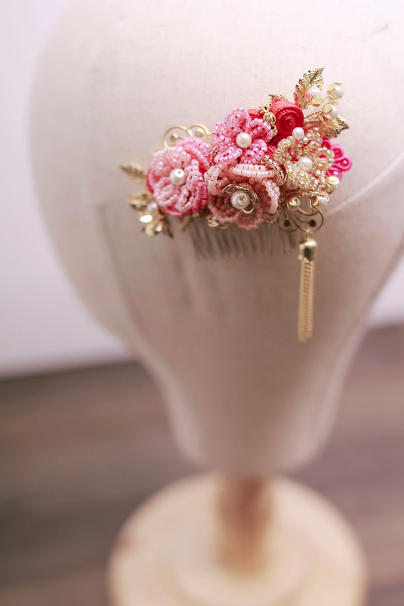 Handmade Beads Bridal Headpiece, Oriental headpiece 華麗新娘中式頭飾 第3張的照片
