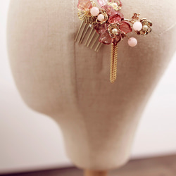 古典琉璃新娘頭飾Bridal Headpiece,Oriental Headpiece,Flower Headpiece 第2張的照片