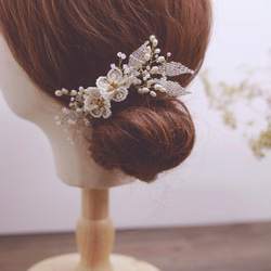新娘頭飾 - 復古華麗串珠花型款 Boho Bridal Headpiece, Vintage Headpiece 第2張的照片
