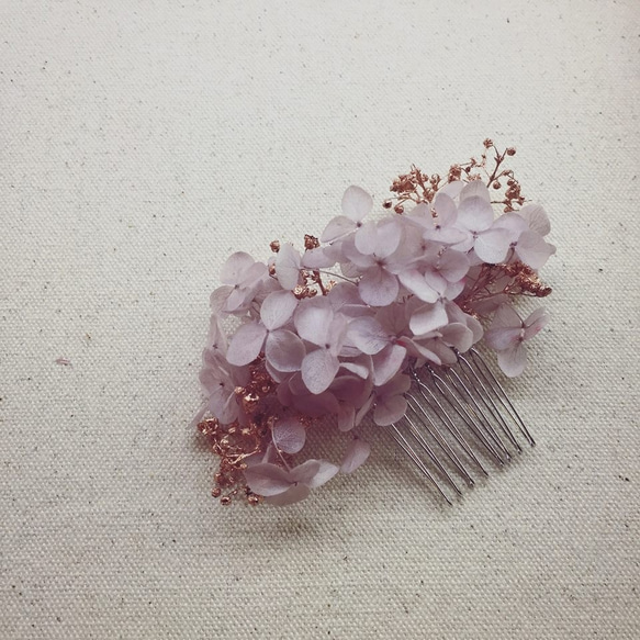 新娘頭飾 - 紫色繡球乾燥花頭飾 Bridal Headpiece 第1張的照片