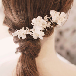 Bridal Haircomb,White Bridal Fascinator,White Headpiece,新娘花飾 第5張的照片