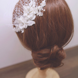 新娘蕾絲水間白紗頭飾 - Handmade Vintage Bridal Birdcage Veil 第2張的照片