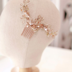 Gold Swarovski Haircomb,Boho Bridal Headpiece,施華洛水晶梳插,新娘頭飾 第5張的照片