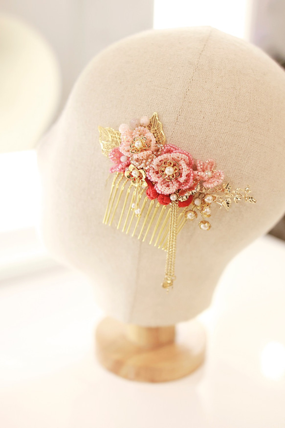 Handmade Beads Bridal Headpiece, Oriental headpiece 華麗新娘中式髮飾 第3張的照片