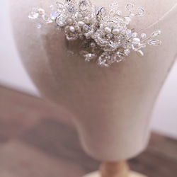 Swarovski Bridal Headpiece,Rhinestone Haircomb,水晶銀白串珠頭飾,婚紗頭飾 第1張的照片