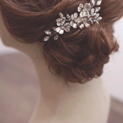 Bridal Headpiece, Rhinestone Haircomb, Flower headpiece,婚紗頭飾 第2張的照片