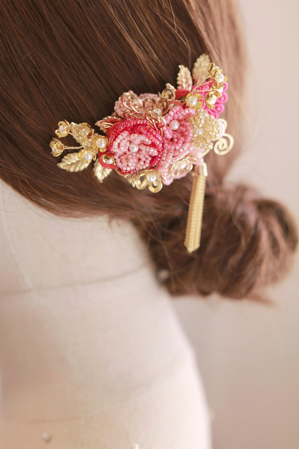 Handmade Beads Bridal Headpiece, Oriental Headpiece 華麗新娘中式頭飾 第3張的照片