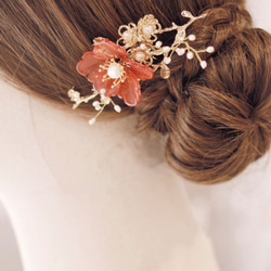 古典琉璃新娘頭飾Bridal Headpiece,Oriental Headpiece,Flower Headpiece 第3張的照片