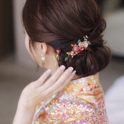 古典琉璃新娘頭飾,Bridal Headpiece,Oriental Headpiece,中式頭飾,裙褂頭飾(一套4件) 第1張的照片