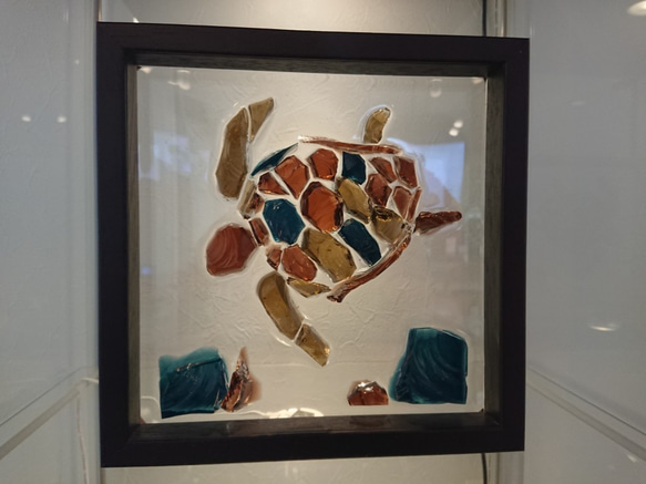 海亀 ウミガメ ステンドグラス アートガラス