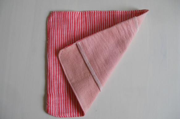 茜染の布ナプキン 　わのなぷタイプ 3枚目の画像
