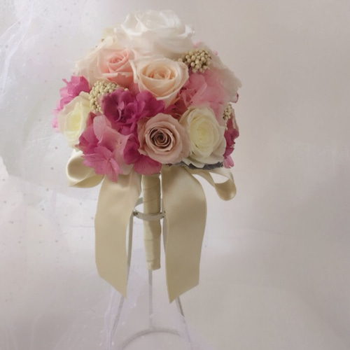 ウェディングブーケ+ブートニア+ヘアーパーツ♡セット ブーケ ラ  