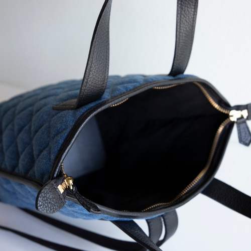 2way リュックサック デニム×レザー パイピングトートバッグ リュック  