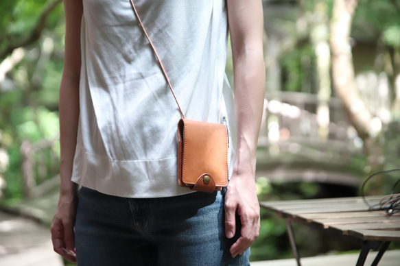 本革 メモ帳カバー キャメル ショルダー ロディア No.11 A7 手帳 社員