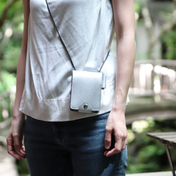 本革 メモ帳カバー シルバー ショルダー ロディア No.11 A7 手帳 社員