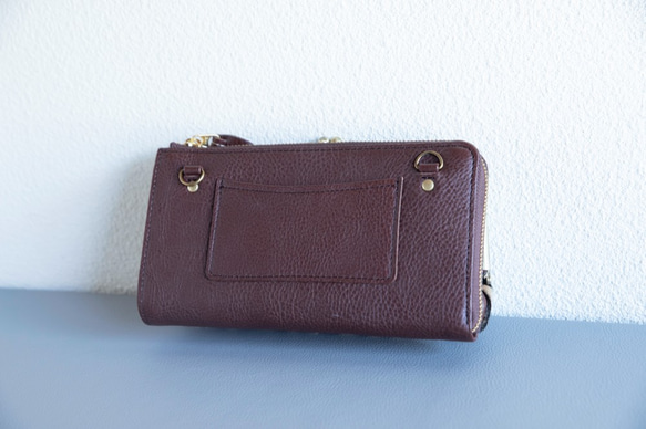 【人とは被らない】ゼブラ×ブラウン　ハラコ　お財布ショルダー　レディース　がま口　お財布ポシェット　aw-17nch 3枚目の画像