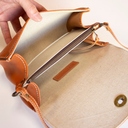 コロンと丸いショルダーバッグ　レッド　レディース　母の日　スマホショルダー　フラップ型　ak-18ns 8枚目の画像