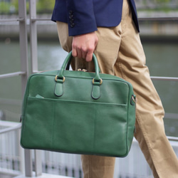 ダークグリーン レザー ビジネスバッグ BUSINESS LEATHER FACTORY ブリーフケース☆ビジネスレザー