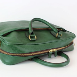 日本製　ビジネスバッグ　a4が入る　一生もの　ブリーフケース　グリーン　通勤　底鋲　ベルト付き　at-17ns 7枚目の画像