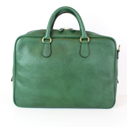 日本製　ビジネスバッグ　a4が入る　一生もの　ブリーフケース　グリーン　通勤　底鋲　ベルト付き　at-17ns 9枚目の画像