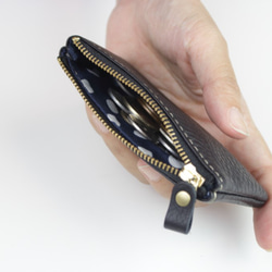 日本製　本革　コインケース　ブラック　マットシュリンクレザー　コインポーチ　小物入れ　apo-10nns 4枚目の画像