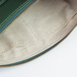 【長財布が入る】2WAY　薄型　サコッシュ　姫路レザー　グリーン　本革　ショルダーバッグ　日本製　ak-53nns 9枚目の画像