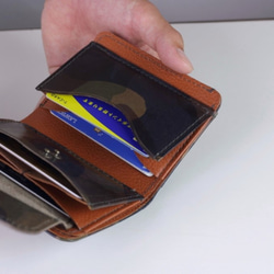 【廃盤】イタリアンレザーで作った小さなお財布　カモフラージュカーキ　コンパクト財布【送料無料】aw-23im 7枚目の画像