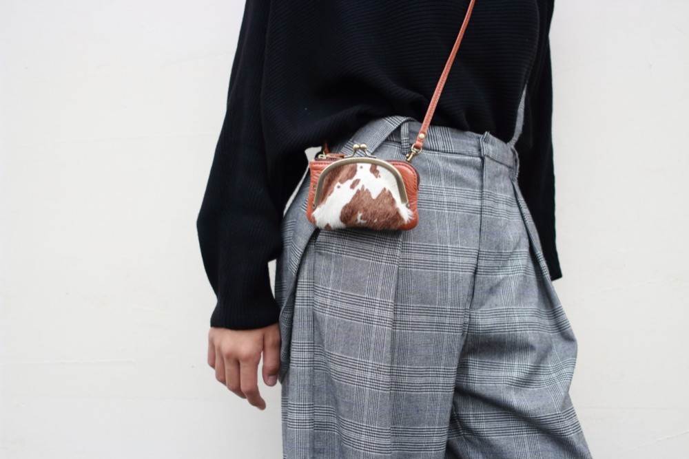 レザー エスニック柄 JAMIN がま口 PUECH 美品 ハンドバッグ ハラコ