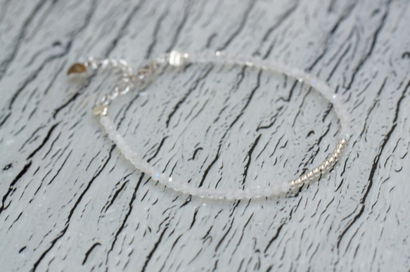 白月光石 5.5" 銀手鍊 ( White Moon Stone 5.5" Silver 925 Bracelet ) 第2張的照片