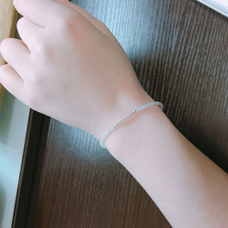 白月光石 5.5" 銀手鍊 ( White Moon Stone 5.5" Silver 925 Bracelet ) 第4張的照片