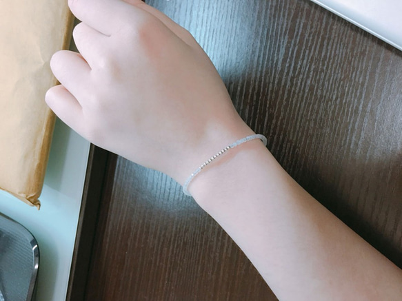 白月光石 5.5" 銀手鍊 ( White Moon Stone 5.5" Silver 925 Bracelet ) 第4張的照片