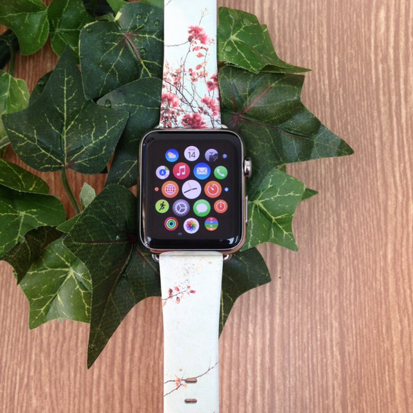 Apple Watch Strap Series 1 & Series 2 真皮手錶帶 更換式蘋果錶帶 - 日本櫻花 第2張的照片