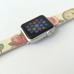 Apple Watch Strap Series 1 & Series 2 真皮手錶帶 更換式蘋果錶帶 - 鐘●鳥●花 第2張的照片