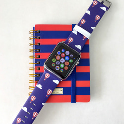 Apple Watch Strap Series 1 & Series 2 真皮手錶帶 更換式蘋果錶帶 - 氫氣球與白雲 第2張的照片