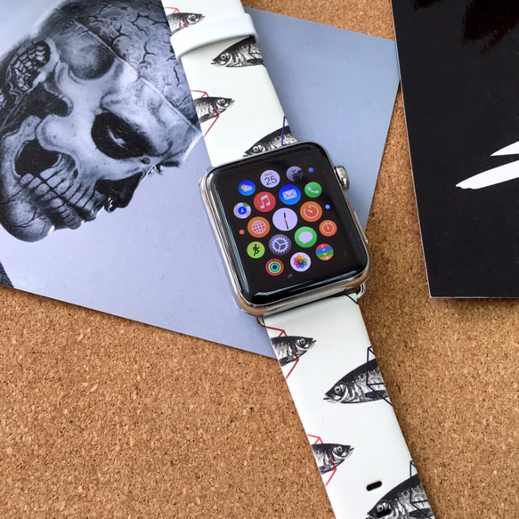 Apple Watch Strap Series 1 & Series 2 真皮手錶帶 更換式蘋果錶帶 - 復古棕色魚 第3張的照片