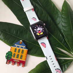 Apple Watch Strap Series 1 & Series 2 真皮手錶帶 更換式蘋果錶帶 - 夏日西瓜 第3張的照片