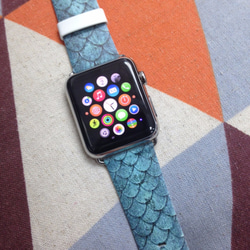 Apple Watch Strap Series 1 & Series 2 真皮手錶帶 更換式蘋果錶帶 - 高貴魚鱗 第2張的照片