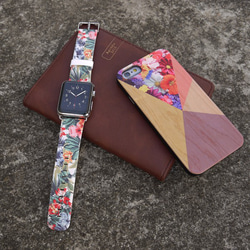 Apple Watch Strap Series 1 & Series 2 真皮手錶帶 更換式蘋果錶帶 - 繽紛花紋 第2張的照片