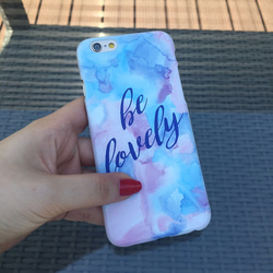 ◎iPhone 透明電話軟殼◎Samsung 透明手機軟殼◎手機配件◎ Be Lovely 紫藍色水彩 第2張的照片