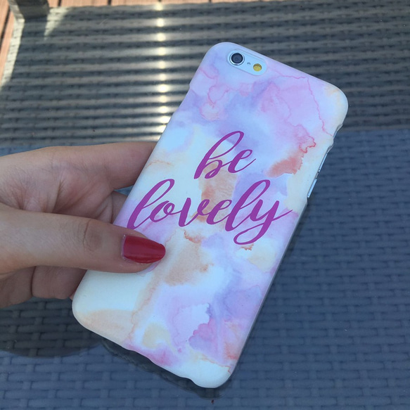 ◎iPhone 透明電話軟殼◎Samsung 透明手機軟殼◎手機配件◎ Be Lovely 橙紫色水彩 第1張的照片