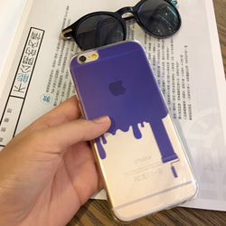 ◎iPhone 透明電話軟殼◎Samsung 透明手機軟殼◎手機配件◎ 紫藍色趣味油漆在牆上 第1張的照片