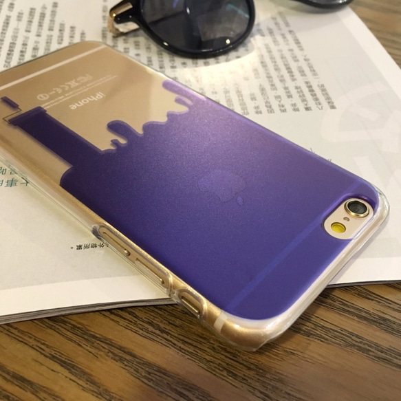 ◎iPhone 透明電話軟殼◎Samsung 透明手機軟殼◎手機配件◎ 紫藍色趣味油漆在牆上 第2張的照片