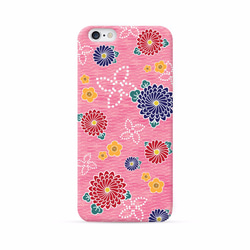 ◎iPhone 透明電話軟殼◎Samsung 透明手機軟殼◎ 日本粉紅色和服花紋圖案 第1張的照片