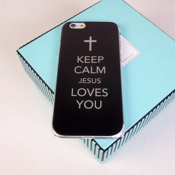 ◎iPhone 透明電話軟殼◎Samsung 透明手機軟殼◎ 黑色Keep Calm Jesus Loves You圖案 第1張的照片