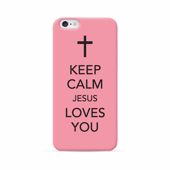 ◎iPhone 透明電話軟殼◎Samsung 透明手機軟殼◎手機配件◎ 粉紅色Keep Calm Jesus Loves 第2張的照片