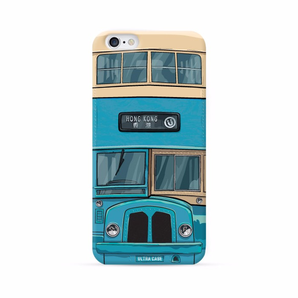 ◎iPhone 透明電話軟殼◎Samsung 透明手機軟殼◎ 香港系列- 藍色巴士圖案 第1張的照片