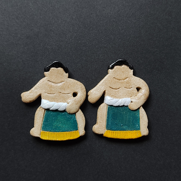 お相撲さんの箸置き　緑 3枚目の画像