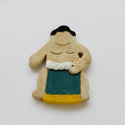 お相撲さんの箸置き　緑 2枚目の画像