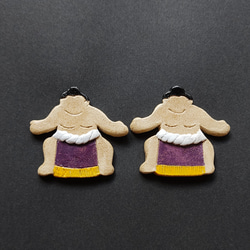 お相撲さんの箸置き　紫 2枚目の画像